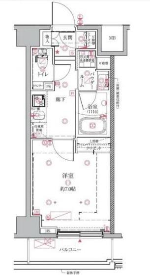 クレイシアIDZ北赤羽(1K/9階)の間取り写真