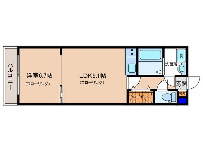 エクシア京都駅南(1LDK/3階)の間取り写真