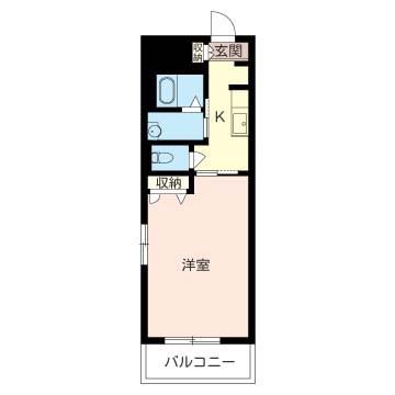 グレイス・パレス本八幡(1K/4階)の間取り写真