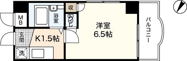 グランビア落合(1K/4階)の間取り写真