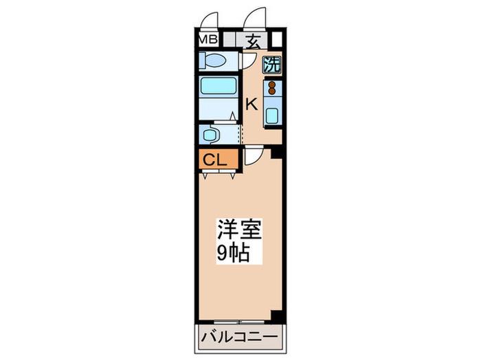 モンターニュロンドII(1K/2階)の間取り写真