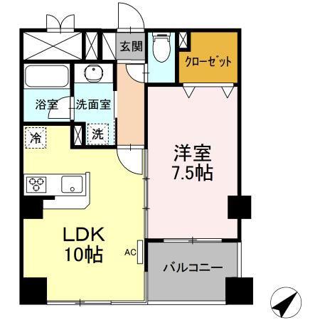 ブリランテ(1LDK/2階)の間取り写真