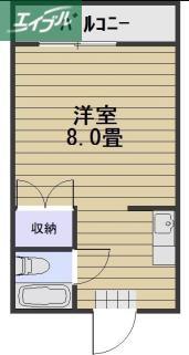 メゾン奥田南(1K/2階)の間取り写真