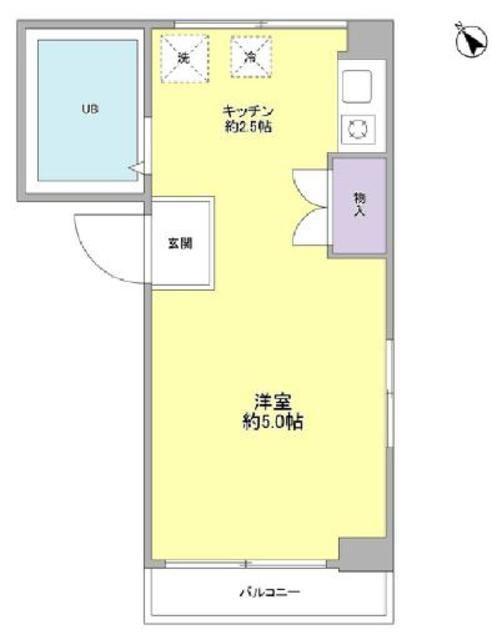ノイエハイム高津(1DK/1階)の間取り写真