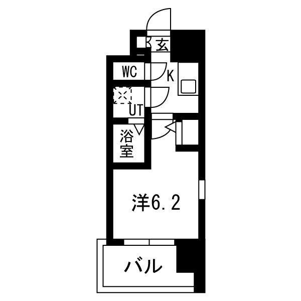 インザライフ大阪イースト RESIDENCE(1K/4階)の間取り写真