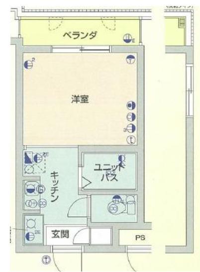 グランヴァン四谷三丁目(1K/1階)の間取り写真