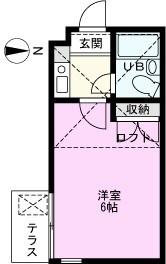 シャインハイム蒲生(1K/1階)の間取り写真