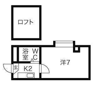 サングレース(1K/2階)の間取り写真