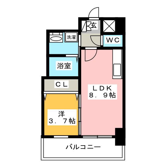 GRANDEUR住吉 弐番館(1LDK/11階)の間取り写真