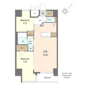S-RESIDENCE大曽根BRESA(2LDK/8階)の間取り写真