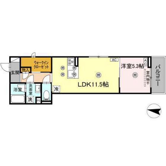 COLERMO江波二本松(1LDK/2階)の間取り写真