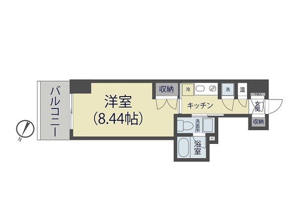 SUGAR CUBE MIYAHARA(1K/10階)の間取り写真