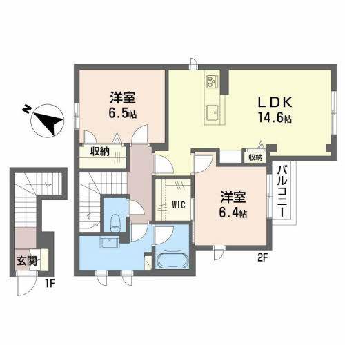 HALELEAII(2LDK/2階)の間取り写真