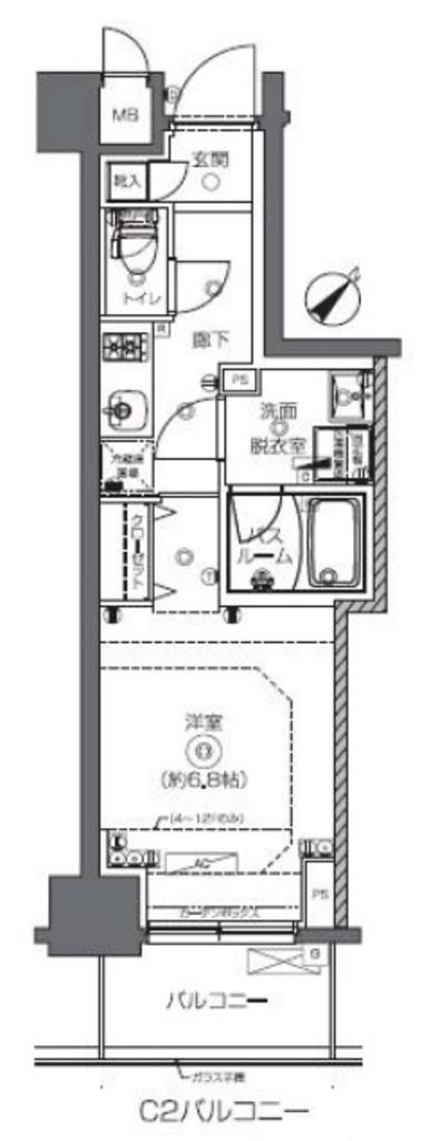 ズーム日本橋馬喰町(1K/9階)の間取り写真