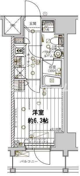 レガリス品川天王洲ベイサイドコート(1K/9階)の間取り写真