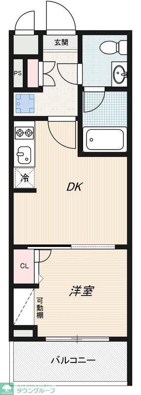 アーバンパーク品川豊町(1DK/4階)の間取り写真