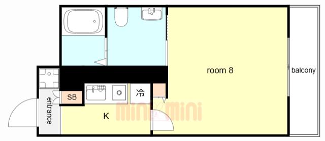 ベルエアー塚本(1K/5階)の間取り写真