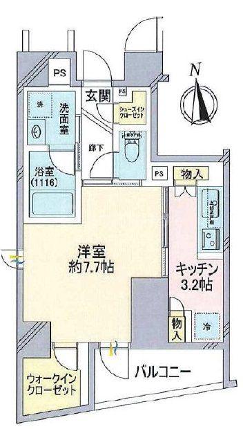 フェルクルール秋葉原(1K/8階)の間取り写真