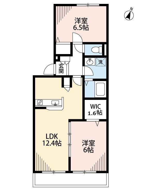 イーストプレイス(2LDK/1階)の間取り写真