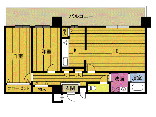 エスバイエルマンション(2LDK/6階)の間取り写真