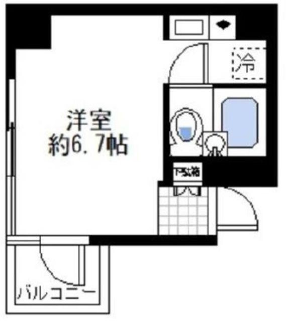 中銀上野小島マンション(ワンルーム/3階)の間取り写真