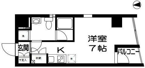 パレットコート(ワンルーム/6階)の間取り写真