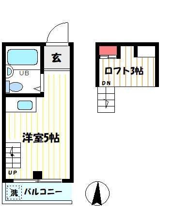 メゾンハピーI(ワンルーム/1階)の間取り写真