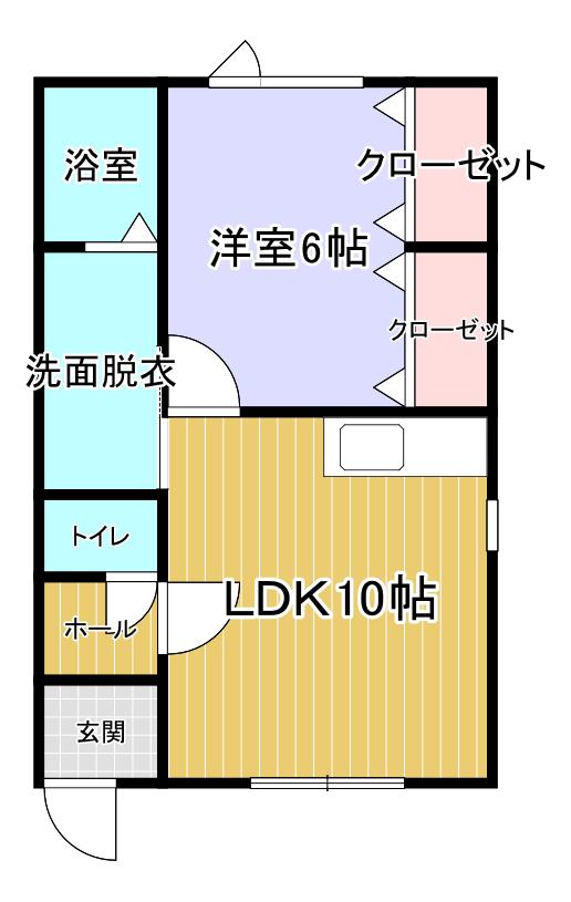 青山荘A棟(1LDK/1階)の間取り写真