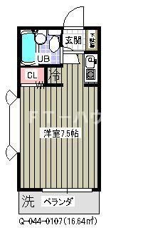 ローズアパート(ワンルーム/1階)の間取り写真