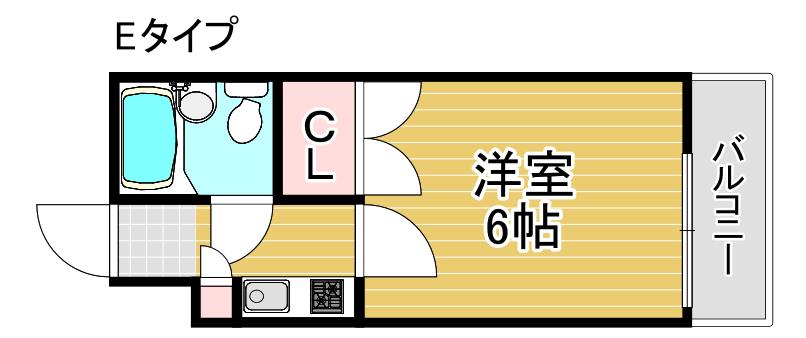 住吉パークハイツ(1K/2階)の間取り写真