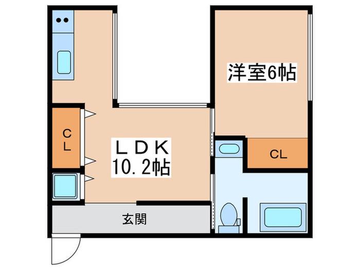 CONTE(1LDK/1階)の間取り写真