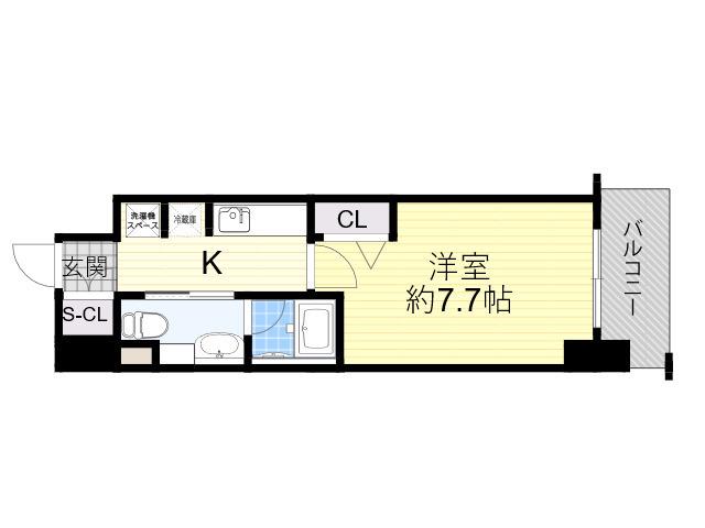 URBANLINK森小路駅前(1K/6階)の間取り写真