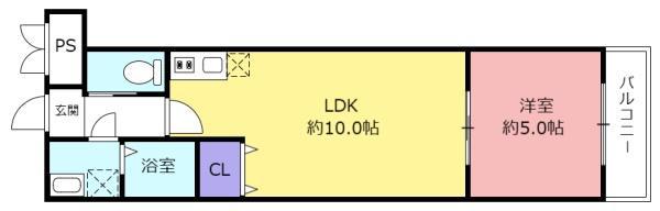 H-MAISON平野ノース2(1LDK/1階)の間取り写真