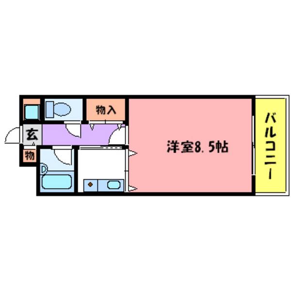 ロイヤルステージ(1K/2階)の間取り写真