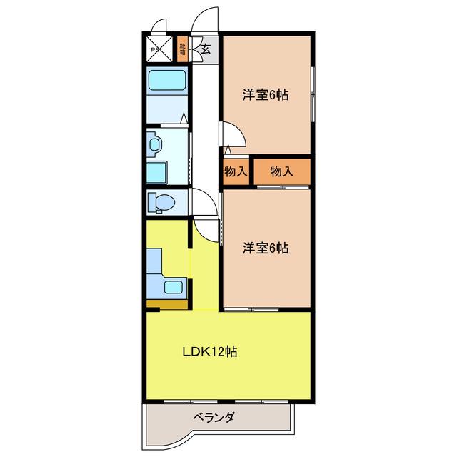 エクセレンス堀(2LDK/2階)の間取り写真