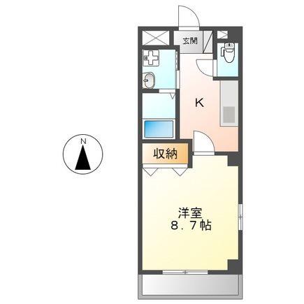 ＪＲ武蔵野線 吉川駅 徒歩5分 3階建 築15年(1K/2階)の間取り写真
