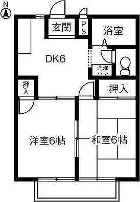 コーポ新町(2DK/2階)の間取り写真