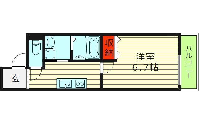 フジパレス今津南(1K/2階)の間取り写真