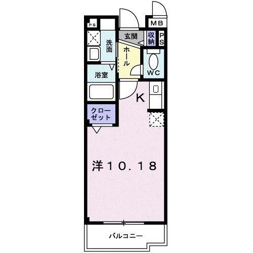 ハイ・メゾンI(1K/2階)の間取り写真