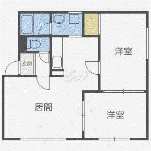 ボヌール福住II(2LDK/3階)の間取り写真