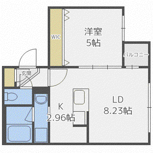 ミッドタウンテラスA(1LDK/3階)の間取り写真