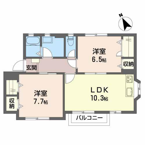 ファミールアルファ(2LDK/2階)の間取り写真