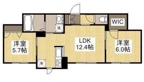 グランドウールA棟(2LDK/3階)の間取り写真