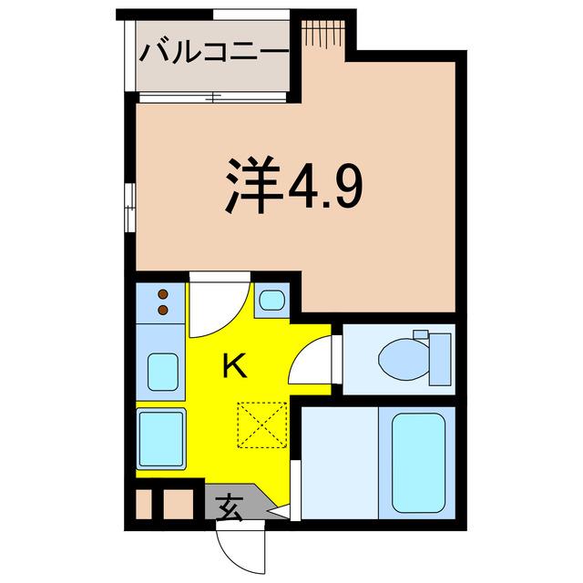 グランクオール西綾瀬(1K/1階)の間取り写真