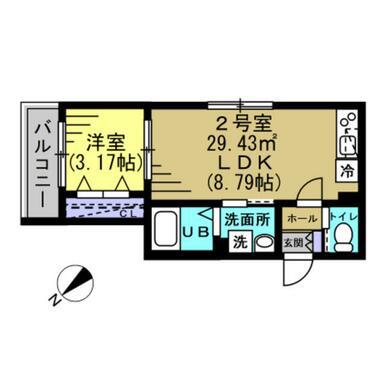 AJ馬橋V(1LDK/3階)の間取り写真