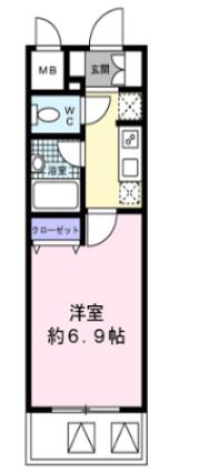 NSコート139REX新橋(1K/11階)の間取り写真