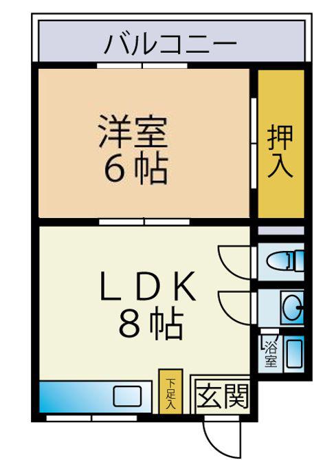 フォロ塩原(1DK/4階)の間取り写真