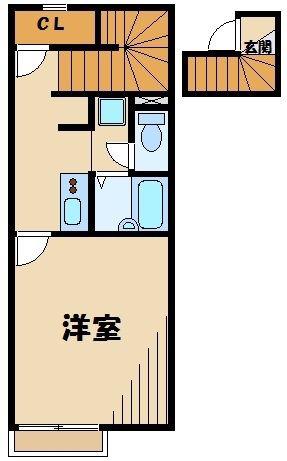 レオネクストメイプル(1K/2階)の間取り写真