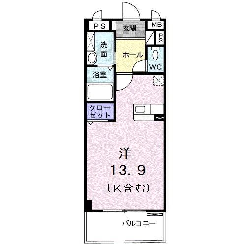 MAHALO(ワンルーム/3階)の間取り写真