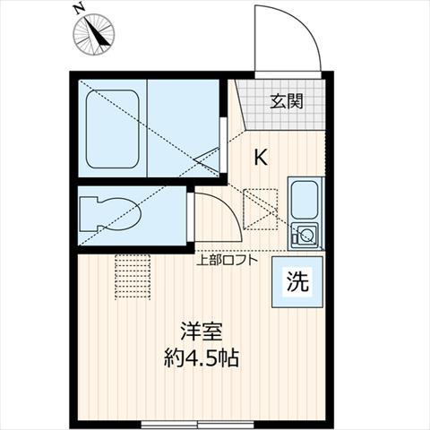 ヒルズ片吹(ワンルーム/1階)の間取り写真